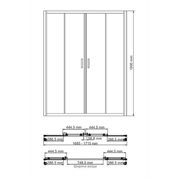 Душевая дверь WasserKRAFT Lippe 170 45S09 профиль Хром стекло прозрачное Душевая дверь WasserKRAFT Lippe 170 45S09 профиль Хром стекло прозрачное