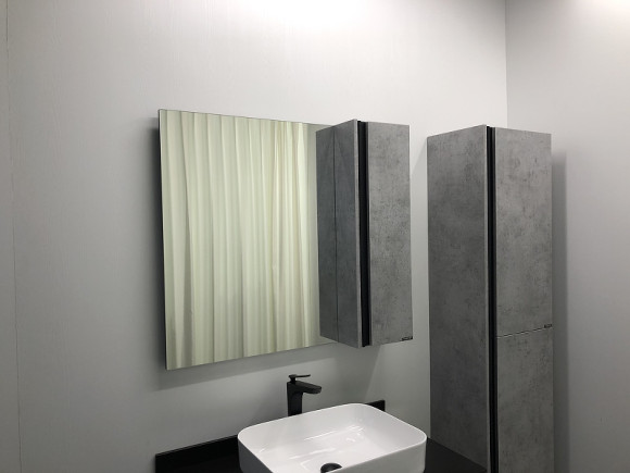 Зеркало со шкафом Comforty Эдинбург 90 00004147981 Бетон светлый Зеркало со шкафом Comforty Эдинбург 90 00004147981 Бетон светлый