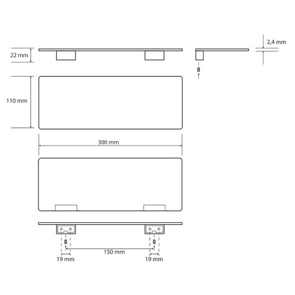 Металлическая полка Bemeta Organic Black 167102370 Черная матовая Металлическая полка Bemeta Organic Black 167102370 Черная матовая