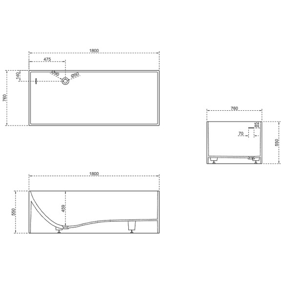 Ванна из искусственного камня Abber Stein 180x76 AS9642-1.8 без гидромассажа Ванна из искусственного камня Abber Stein 180x76 AS9642-1.8 без гидромассажа