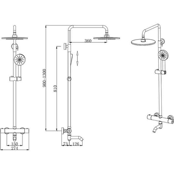 Душевая система Bronze de Luxe Scandi 11060C Хром