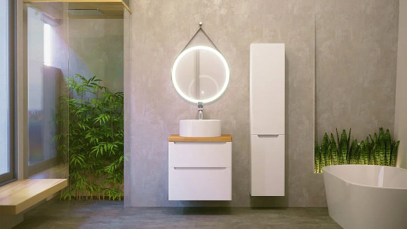 Тумба под раковину Jorno Wood 60 wood.01.60/P/W подвесная Белая Тумба под раковину Jorno Wood 60 wood.01.60/P/W подвесная Белая