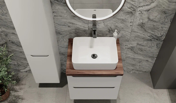 Тумба под раковину Jorno Wood 60 wood.01.60/P/W подвесная Белая Тумба под раковину Jorno Wood 60 wood.01.60/P/W подвесная Белая