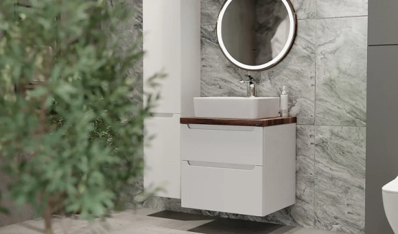 Тумба под раковину Jorno Wood 60 wood.01.60/P/W подвесная Белая Тумба под раковину Jorno Wood 60 wood.01.60/P/W подвесная Белая