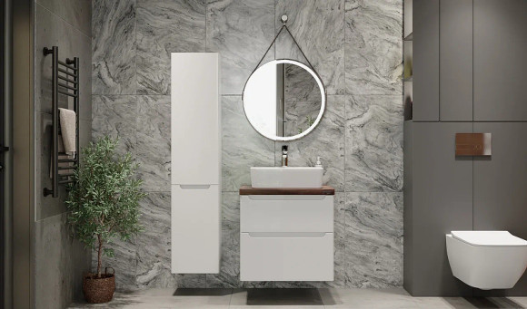 Тумба под раковину Jorno Wood 60 wood.01.60/P/W подвесная Белая Тумба под раковину Jorno Wood 60 wood.01.60/P/W подвесная Белая