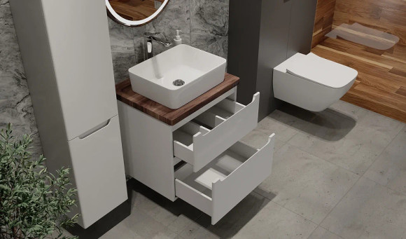 Тумба под раковину Jorno Wood 60 wood.01.60/P/W подвесная Белая Тумба под раковину Jorno Wood 60 wood.01.60/P/W подвесная Белая