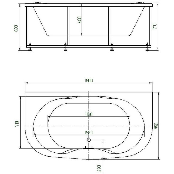 Акриловая ванна Aquatek Мелисса 180х95 MEL180-0000011 без гидромассажа с фронтальной и боковыми панелями с каркасом (разборный) со слив-переливом Акриловая ванна Aquatek Мелисса 180х95 MEL180-0000011 без гидромассажа с фронтальной и боковыми панелями с каркасом (разборный) со слив-переливом