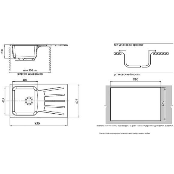 Кухонная мойка GranFest Standart GF-S850L Белая Кухонная мойка GranFest Standart GF-S850L Белая