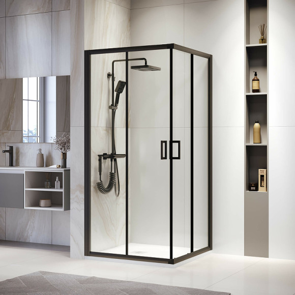 Душевой уголок RGW Passage PA-39B 90x90 03083999-14 профиль Черный стекло прозрачное