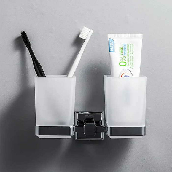 Стакан для зубных щеток Gappo G38 G3808 двойной Хром