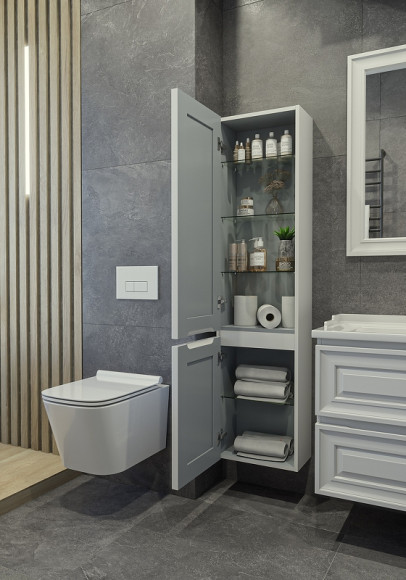 Шкаф пенал Caprigo Ponza 40 L 13550L-В231 подвесной Белый матовый