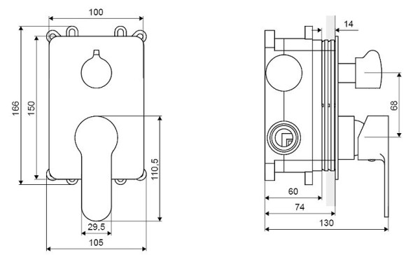 Смеситель для душа Excellent Oxalia AREX.9045CR Хром