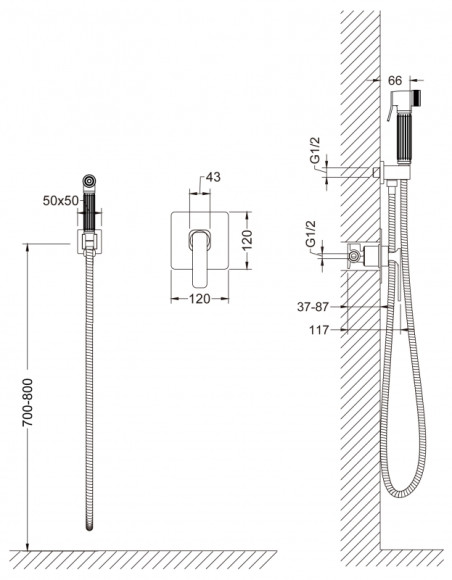 Гигиенический душ со смесителем Timo Torne 4389/00SM Хром