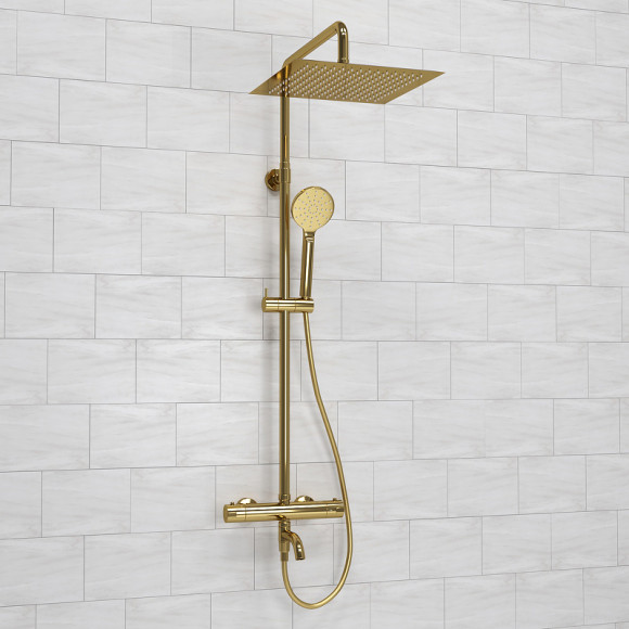 Душевая система WasserKRAFT A188.261.207.PG Thermo с термостатом Золото Душевая система WasserKRAFT A188.261.207.PG Thermo с термостатом Золото