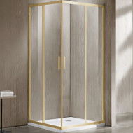 Душевой уголок Vincea Garda 110x90 VSS-1G9011CLG профиль Брашированное золото стекло прозрачное