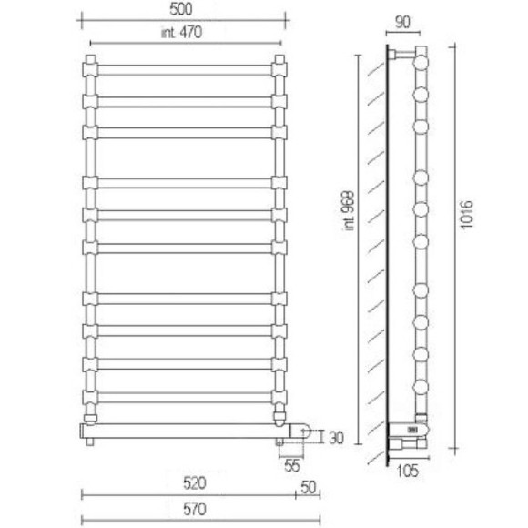 Электрический полотенцесушитель Margaroli Sole 5644711SAB Хром Электрический полотенцесушитель Margaroli Sole 5644711SAB Хром