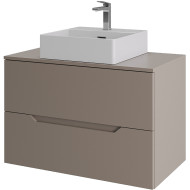 Тумба с раковиной Orange Line 80 Li-80TuLMDF+B04-405W подвесная Латте матовый