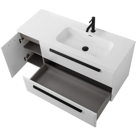 Тумба под раковину Cezares Eco-Cer-N 120 R ECO-CER-N-1200-2C-1A-SO-BL-R подвесная Bianco Lucido без ручек