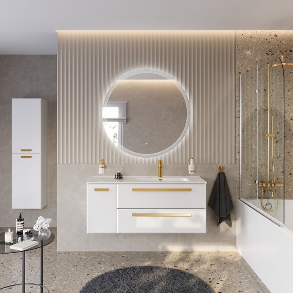 Тумба под раковину Cezares Eco-Cer-N 120 R ECO-CER-N-1200-2C-1A-SO-BL-R подвесная Bianco Lucido без ручек