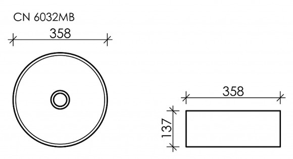Раковина-чаша Ceramicanova Element 36 CN6032MB Черная матовая Раковина-чаша Ceramicanova Element 36 CN6032MB Черная матовая