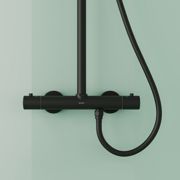 Душевая система Sancos Game SC3002MB с термостатом Черная матовая