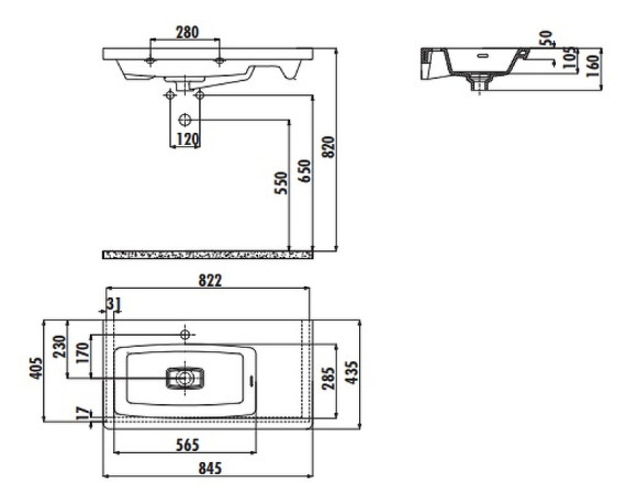 Раковина Creavit Memory 85 L MY085-00CB00E-0000 Белая Раковина Creavit Memory 85 L MY085-00CB00E-0000 Белая