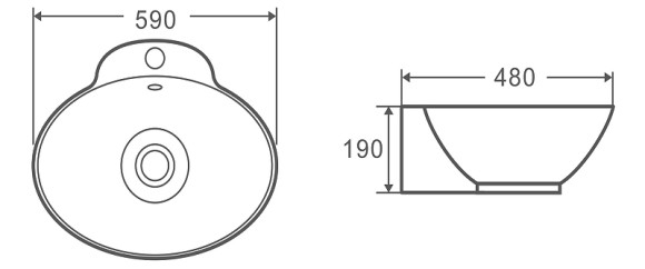 Раковина-чаша WeltWasser Elbach 3072 59 10000004584 Белый глянец Раковина-чаша WeltWasser Elbach 3072 59 10000004584 Белый глянец