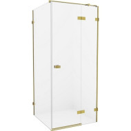 Душевой уголок New Trendy Avexa Gold 80х100 R EXK-1735 профиль Брашированное золото стекло прозрачное