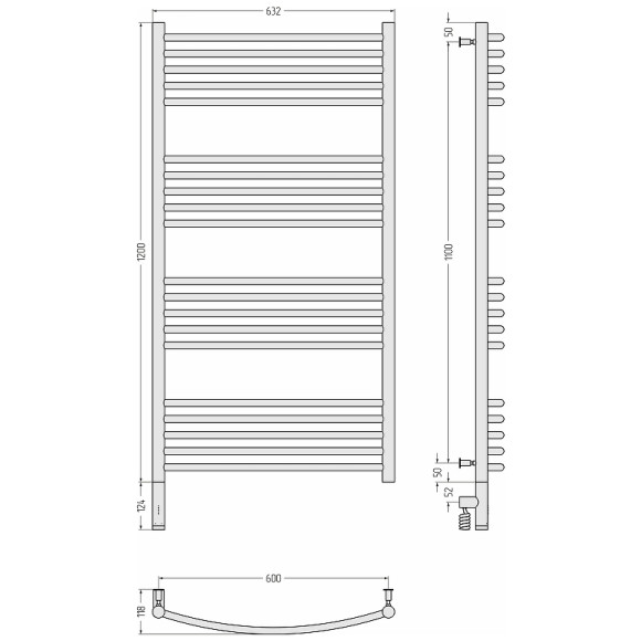 Электрический полотенцесушитель Сунержа Богема 3.0 1200x600 L 31-5802-1260 Черный матовый Электрический полотенцесушитель Сунержа Богема 3.0 1200x600 L 31-5802-1260 Черный матовый