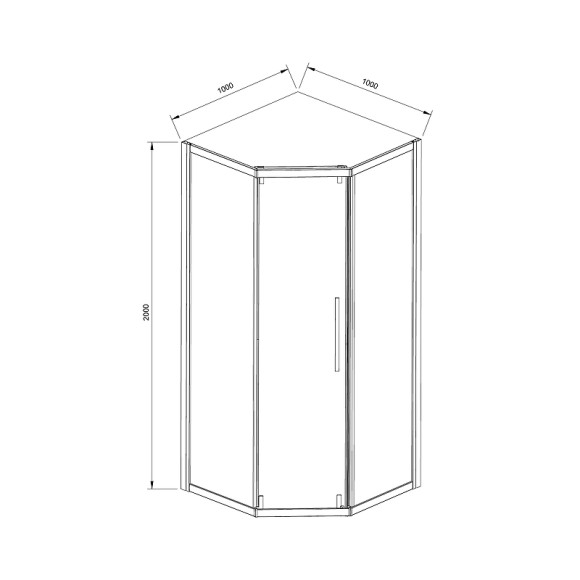 Душевой уголок Vincea Show 100x100 VSP1-4SH100CL профиль Хром стекло прозрачное