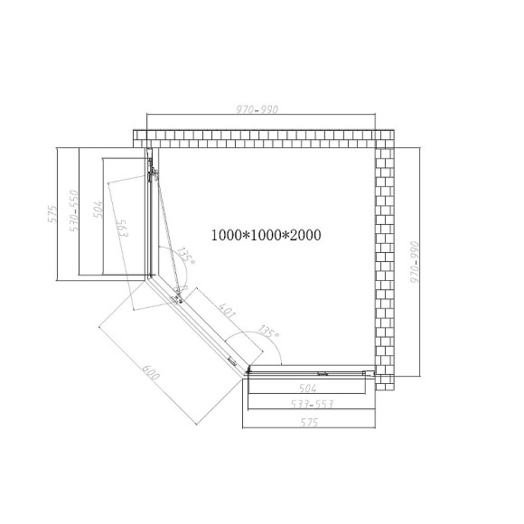 Душевой уголок Vincea Show 100x100 VSP1-4SH100CL профиль Хром стекло прозрачное