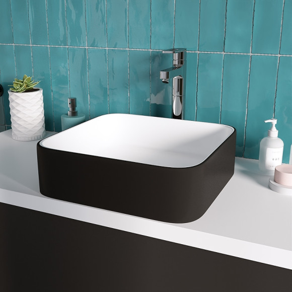 Раковина-чаша Grossman 40 GR-4042BW Белая Черная Раковина-чаша Grossman 40 GR-4042BW Белая Черная