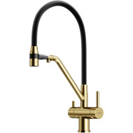 Смеситель для кухни Sancos Dora SC4003BG Золото брашированное Черный