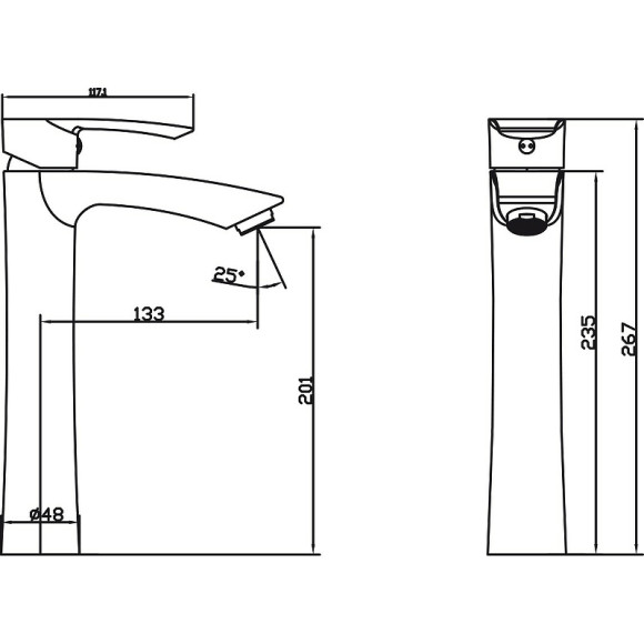 Смеситель для раковины Kaiser Aurora 67033 Хром