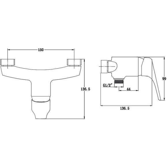 Смеситель для душа Kaiser Eco 00077 Хром