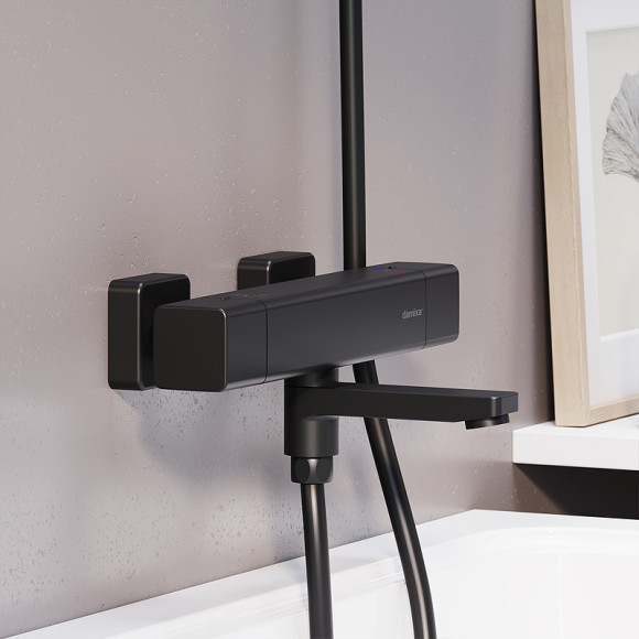 Смеситель для ванны Damixa Gala 533000300 с термостатом Черный матовый