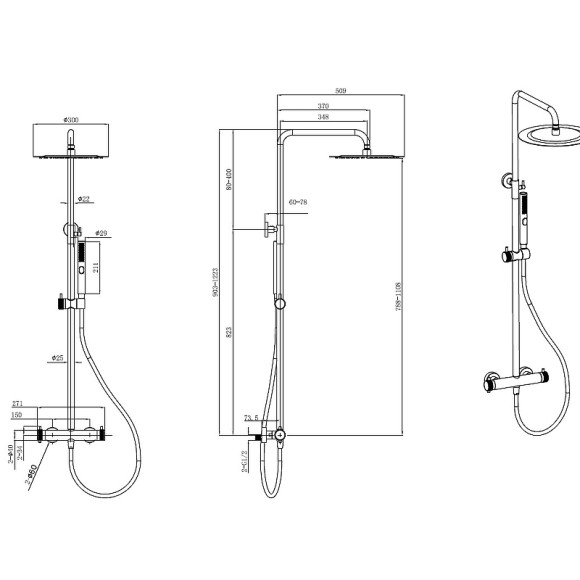 Душевая система Allen Brau Fantasy 5.11001-MG с термостатом Графит брашированный Душевая система Allen Brau Fantasy 5.11001-MG с термостатом Графит брашированный
