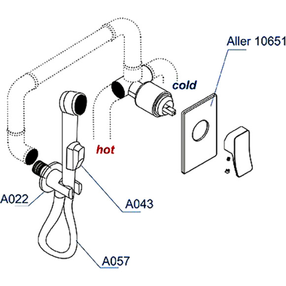 Гигиенический душ со смесителем WasserKRAFT Aller A010657 Хром