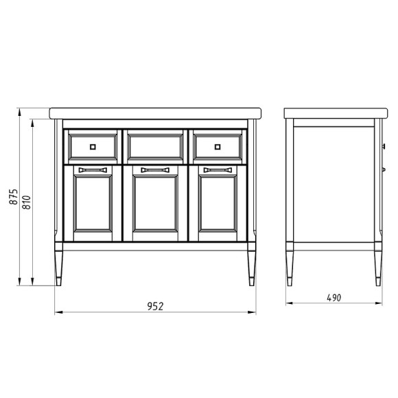 Тумба под раковину ASB-Woodline Гранда 105 11486 Grigio