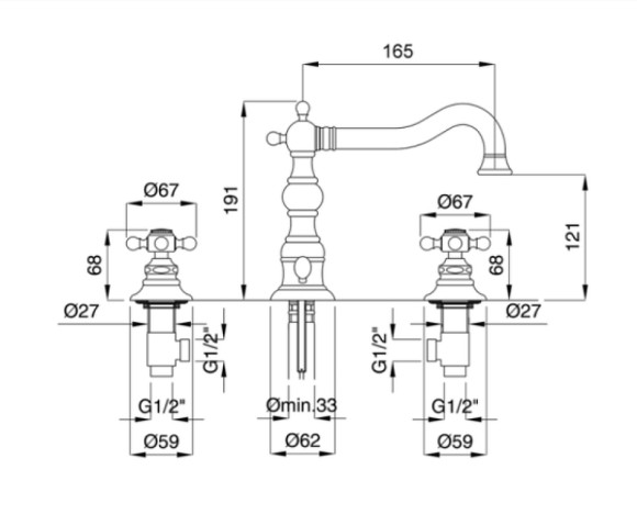 Смеситель для раковины Migliore Arcadia 18397 Золото