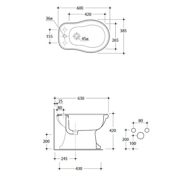 Биде Kerasan Retro 102001*1 Белое Биде Kerasan Retro 102001*1 Белое