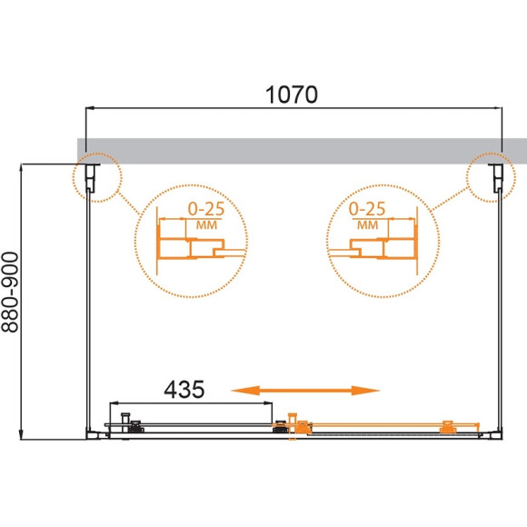Душевой уголок Cezares Molveno 110x90 MOLVENO-AH-12-110/90-C-Cr-IV профиль Хром стекло прозрачное