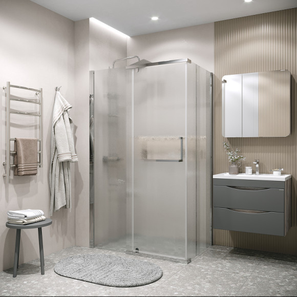 Душевая стенка Grossman Pragma 80 200.K33.03.80.10.02 профиль Хром стекло шиншилла