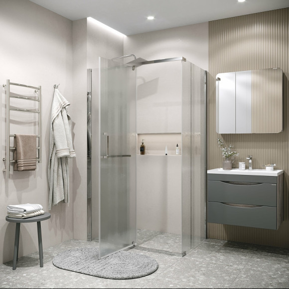 Душевая стенка Grossman Pragma 80 200.K33.03.80.10.02 профиль Хром стекло шиншилла
