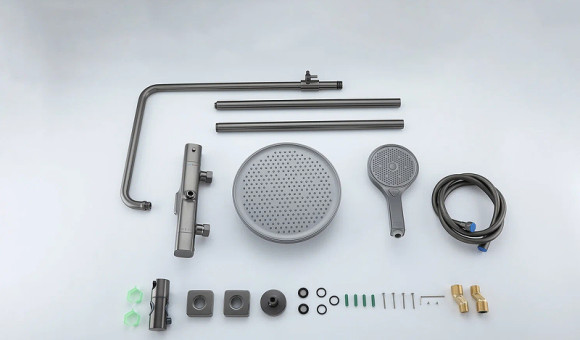 Душевая система Gappo G2495-79 с термостатом Оружейная сталь