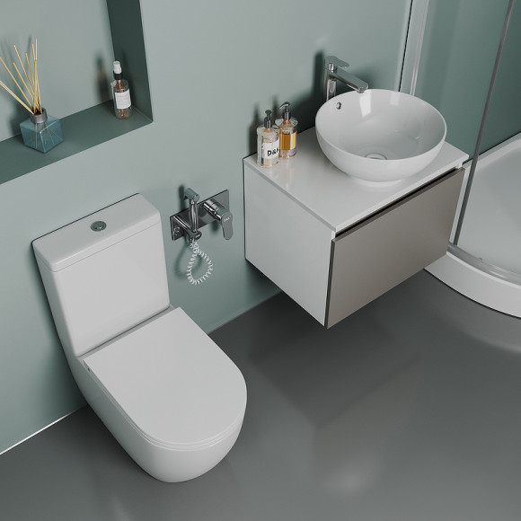 Унитаз компакт D&K Matrix DT1397016 с бачком и сиденьем Микролифт