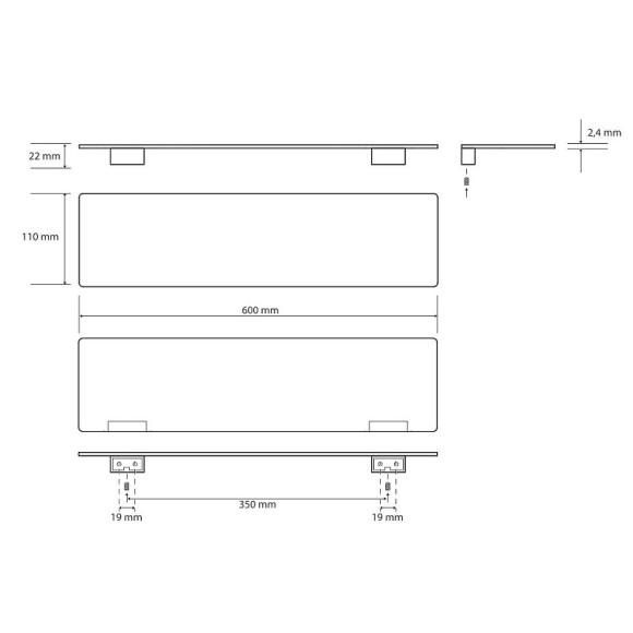 Металлическая полка Bemeta Organic Black 167102380 Черная матовая Металлическая полка Bemeta Organic Black 167102380 Черная матовая