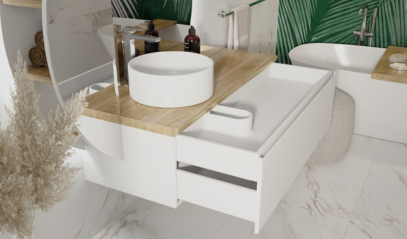 Тумба под раковину Jorno Solis New 120 SolN.01.120/P/W/JR подвесная Белая Тумба под раковину Jorno Solis New 120 SolN.01.120/P/W/JR подвесная Белая