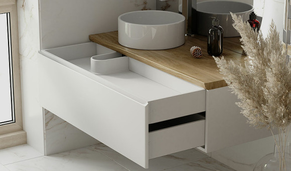 Тумба под раковину Jorno Solis New 120 SolN.01.120/P/W/JR подвесная Белая Тумба под раковину Jorno Solis New 120 SolN.01.120/P/W/JR подвесная Белая