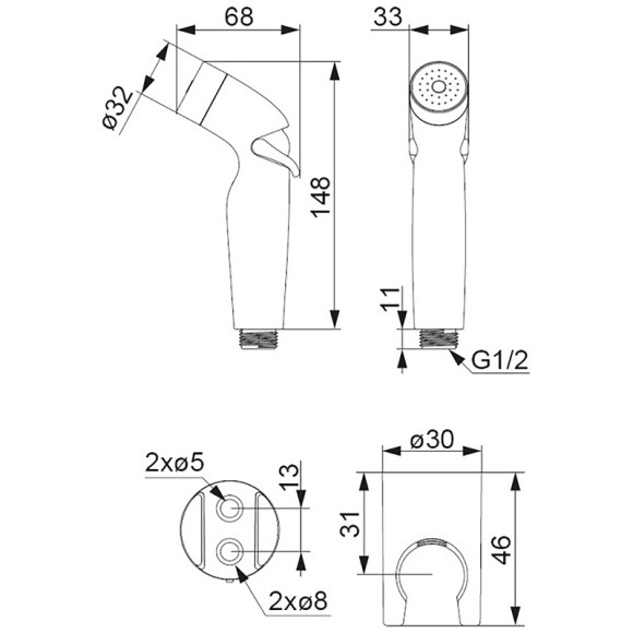 Гигиенический душ Damixa Shower program 760550100 Хром Гигиенический душ Damixa Shower program 760550100 Хром